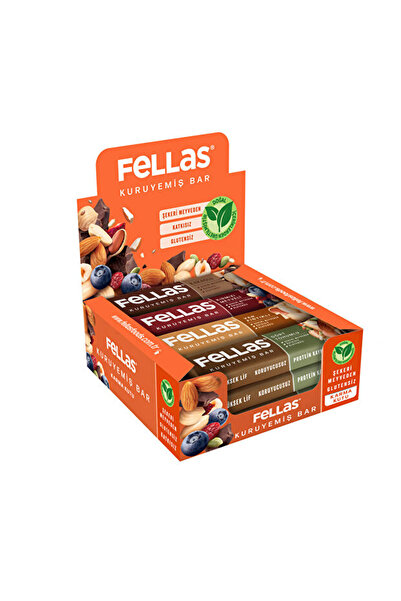 Fellas Kuruyemiş Bar (30 g) Karma Kutu - 12 Adet (4 Çeşit)