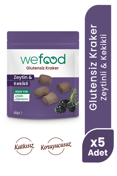 Wefood Glutensiz Zeytinli & Kekikli Kraker 40 g 5'li