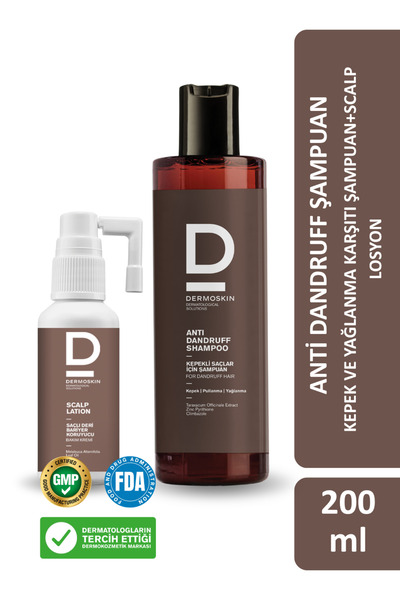 Dermoskin Anti Dandruff Shampoo (Dandruff Hair) + Scalp Lotion