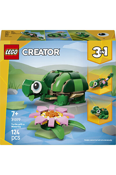 LEGO ® Creator 3’ü 1 Arada Kaplumbağa ile Nilüfer Çiçeği 31377 – 7+ Oyuncak Yapım Seti (124 Parça)
