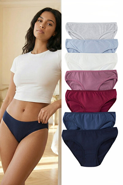 Trendyol Collection Blue-Multicolor 7-Pack Cotton Classic Knit Briefs THMSS25...