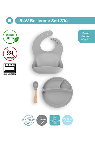 OiOi Silikon Beslenme Seti BLW II - Powder Grey
