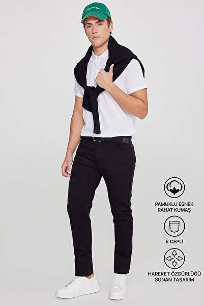 AC&Co / Altınyıldız Classics Erkek Siyah Diz İzi Yapmayan Slim Fit Dar Kesim ...