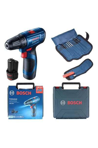 Bosch Professional GSR 120-LI 2.0Ah Çift Akülü Delme/Vidalama Makinesi + 23 P...