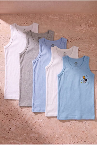 Katia&Bony Boy's 5-Piece Space Pattern Undershirt