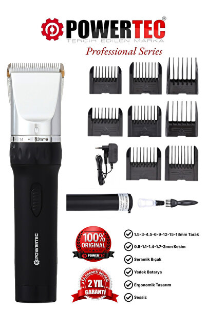 POWERTEC Tr-800 Profesyonel Saç Sakal Tıraş Makinesi 4 Taraklı