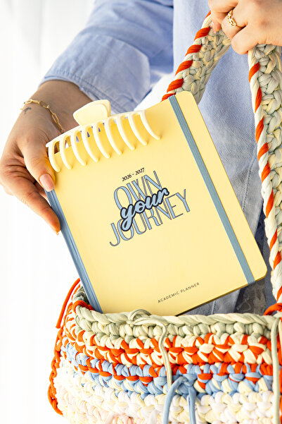 PAPERORA Charm Takılabilen 2026-2027 Haftalık Akademik Dikey Ajanda Sarı - 18...