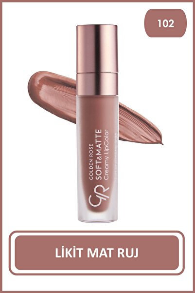 Golden Rose Soft & Matte Creamy Lipcolor No: 102 Rosy Brown - Likit Mat Ruj