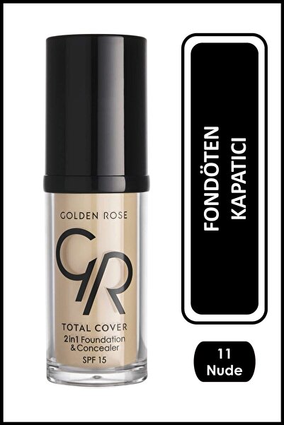 Golden Rose Total Cover 2-in-1 Concealer and Foundation No: 11 Nude - 30 ml