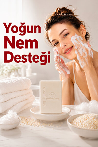 Quality Life Pirinç Sabunu Doğal El Yapımı Cilt Yüz Temizleme Beyazlatıcı Aydınlatıcı Leke Karşıtı Nemlendirici Sabun 100 Gr