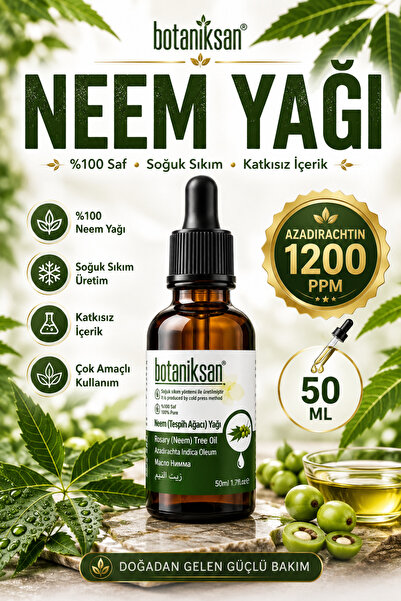 botaniksan Tesbih Ağacı Neem Yağı 50 Ml Soğuk Sıkım Tesbih Ağacı Neem Yağı 50ml