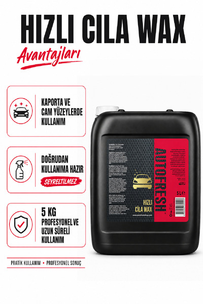AutoFresh HIZLI CİLA SERAMİK ETKİLİ OTO PARLATICI KORUYUCU CARNUABA WAX 5 KG