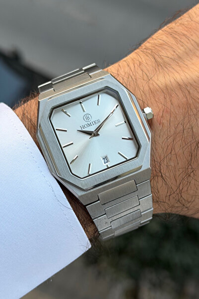 Homies Original Gift Men's Watch with Calendar Silver Color Steel Band 3 Atm ...