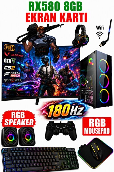 Dmc N271 (PUBG,GTA5) İ7 4770s,16GB RAM,512GB M2 SSD,8GB RX580,24" 180hz Oyunc...