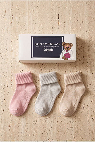 Katia&Bony 3 Pack Medical Baby Socks Pink Patterned