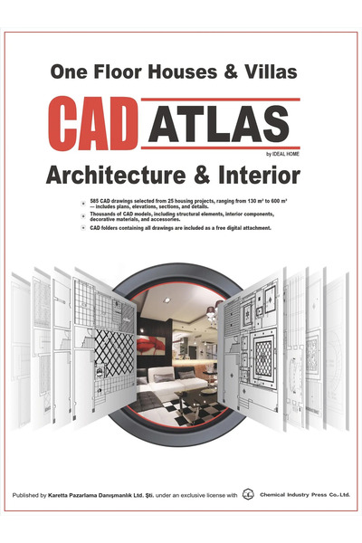 Karetta One Floor Houses & Villas CAD Atlas (Villa Tasarımı-Eki: CAD Klasörleri)