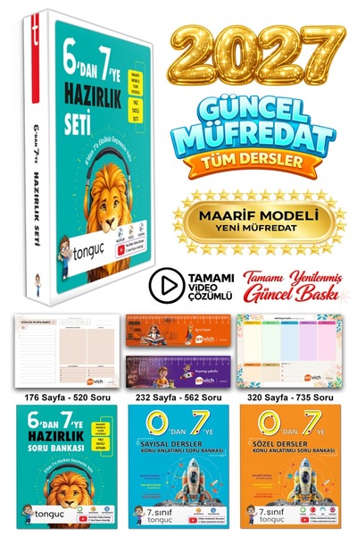 Tonguç Yayınları 7. Sınıf 6 Dan 7 Ye Hazırlık Yaz Tatili Tekrar Seti 3 Kitap ...