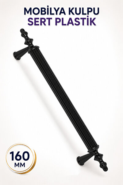 Badem10 (SERT PLASTİK) Polavit 160 Mm Siyah Mobilya Mutfak Çekmece Dolap Kapa...