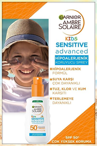 Garnier Ambre Solaire Sensitive Advanced Çocuk Hipoalerjenik Güneş Koruyucu Sprey Spf50 150ml.