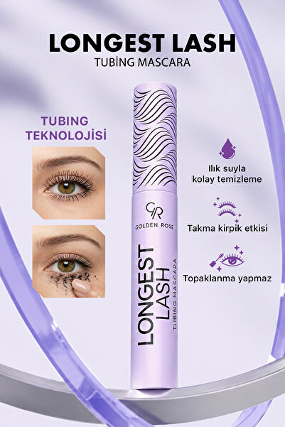 Golden Rose Longest Lash Tubing Mascara - Siyah - Ekstra Uzunluk ve Takma Kirpik Etkili Siyah Maskara
