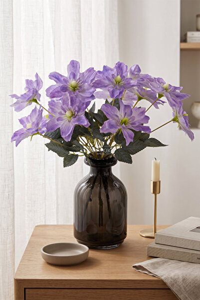 Yapay Çiçek Deposu Artificial 5 Flower Star Flower 30 cm Lilac