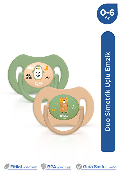 Wee Baby Duo Ortodontik Simetrik Yumuşak Silikon Uçlu Emzik 0-6 Ay