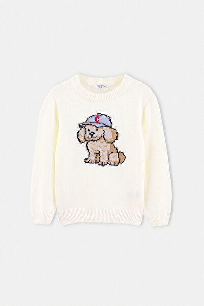 TRENDYOLKIDS Pulover Ecru Unisex pentru Copii TKDAW27KZ00011