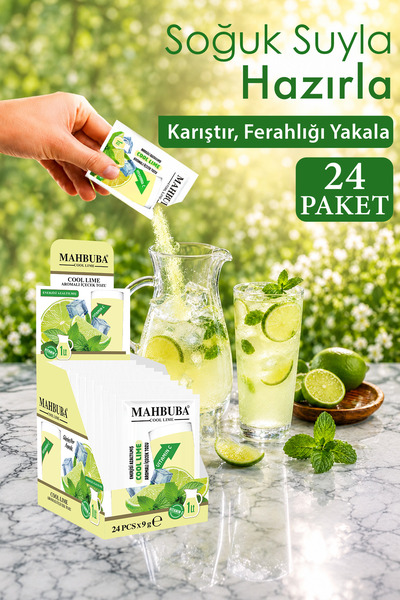 Mahbuba Cool Lime Aromalı Soğuk Toz İçecek 24x9gr