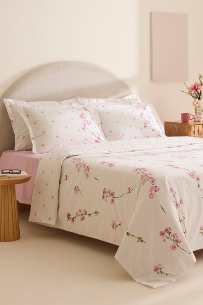 Karaca Home Set cuvertură dublă Natera 100% bumbac, roz