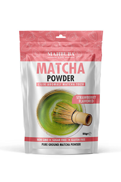Mahbuba Çilek Aromalı Matcha Çayı Tozu 50gr