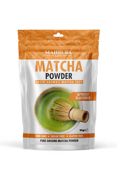 Mahbuba Kayısı Aromalı Matcha Çayı Tozu 50gr