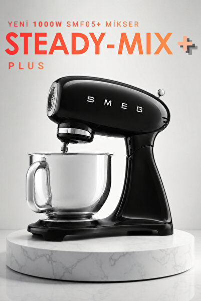 SMEG 50'lerin Tarzı Sabit Karışım ®   Plus 4,8L Siyah SMF05+ Stand Mikser 1000W