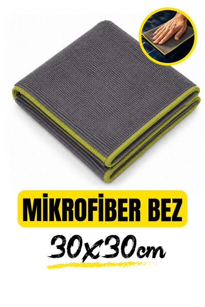 AutoFresh Oto Mikrofiber Yıkama Kurulama Cila Kalın Bez 30 X 30 320 Gsm Gri R...