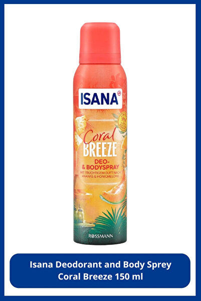 ISANA Deodorant and Body Sprey Coral Breeze, 150 ml