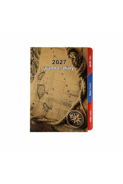 2K 2027 Yeni Yıl Organizer Ajanda Yedeği 4 Delikli A5 Tarihli Çizgili Blok Iv...