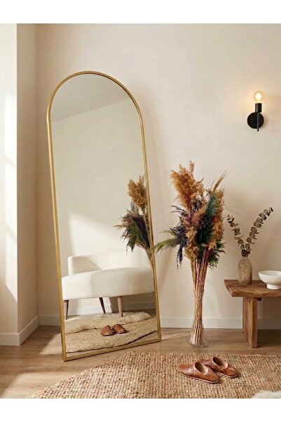 Ersan Dizayn 60X180 Gold Metal Oval Demonte Ayaklı Boy Ayna