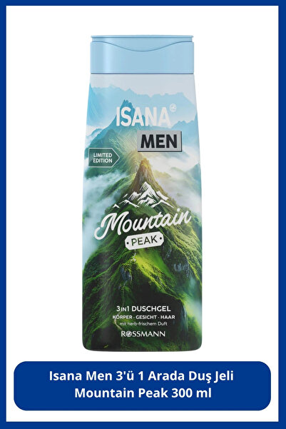 ISANA MEN 3'ü 1 Arada Duş Jeli Mountain Peak 300 ml
