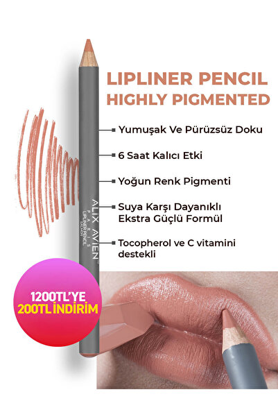 Alix Avien Uzun Süre Kalıcı Dağılma Yapmayan Nemlendirici Dudak Kalemi - Lipl...