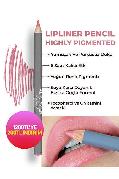 Alix Avien Uzun Süre Kalıcı Dağılma Yapmayan Nemlendirici Dudak Kalemi - Lipl...