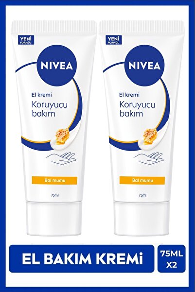 NIVEA Koruyucu El Bakım Kremi Bal Mumu 75ml, Nemlendirici, Yağlı His Bırakmaz...
