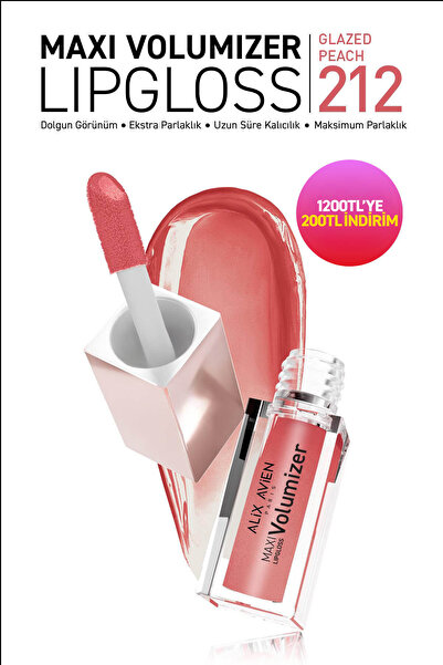 Alix Avien Maxivolumizer Lipgloss 212 - Glazed Peach - Kalıcı ve Nemlendirici...