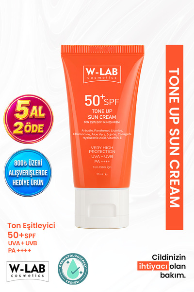 W-Lab Cosmetics Tone UP Ton Eşitleyici Güneş Kremi 50+SPF 50 ml.