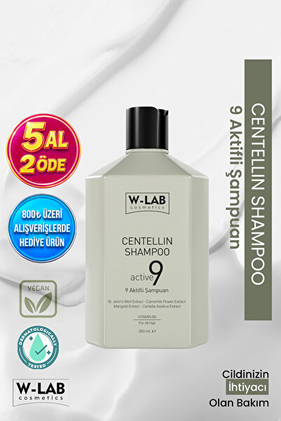 W-Lab Cosmetics Centellin 9 Active Shampoo 250 Ml, Anti-Flaking, Anti-Dandruf...