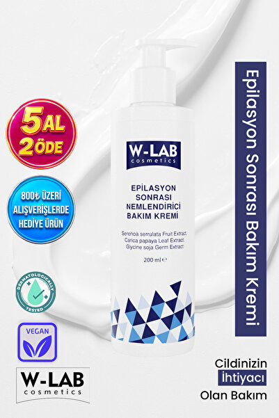 W-Lab Cosmetics Epilasyon Sonrası Nemlendirici Bakım Kremi 200 ml - Tüy Azalt...