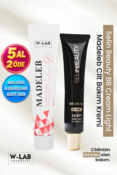W-Lab Cosmetics Madeleb Krem 40 ml ve Selin Beauty BB Cream Spf25 Light 40ml Set