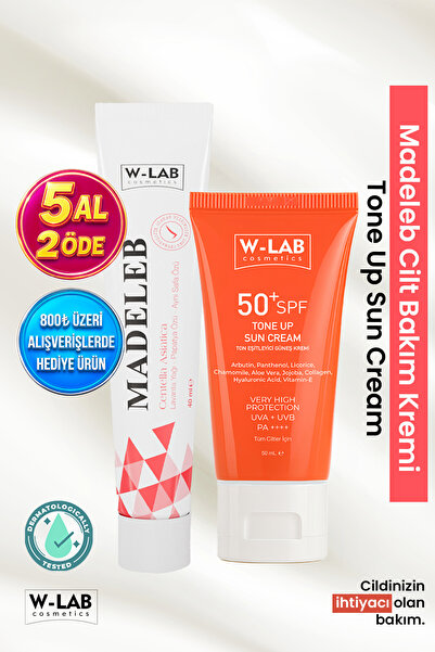 W-Lab Cosmetics Madeleb Krem 40 ml ve W Lab Ton Eşitleyici Güneş Kremi 50+SPF