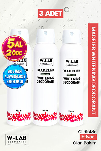 W-Lab Cosmetics Whitening Deodorant 3 lü Set  Unisex  Ter Kokusu ,Koltuk Altı...