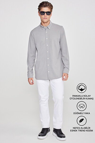 AC&Co / Altınyıldız Classics Erkek Gri Nefes Alabilir Esnek Pamuklu Tailored ...