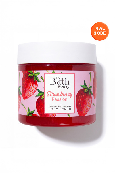 THE BATH FACTORY Nemlendirici Ve Arındırıcı Vücut Peelingi - Çilek Aromalı 300gr
