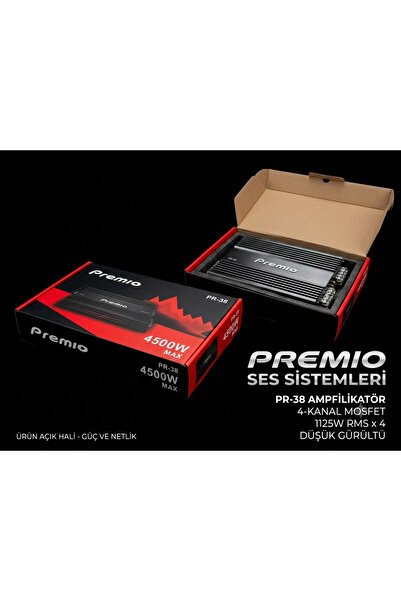 Premio PremioCarboon 3000w pr-38 4x70rms / 2x160rms 4/3/2 Kanal Profesyonel T...